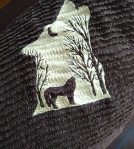 Howling Wolf with Trees