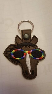 Horse with Sunglasses Key Fob