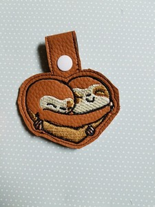 Heart Sloth Key Fob
