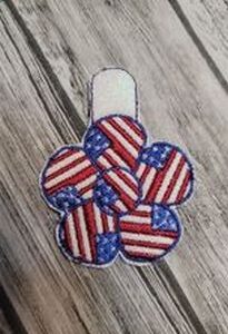 Patriotic Flower Key Fob/Grommet