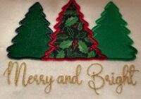 Tree Applique Merry and Bright