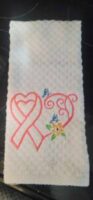 Floral Heart Cancer Ribbon