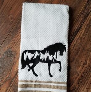 Horse with Trees and Mountains