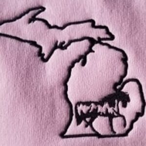 Michigan Outline with Horse Trees