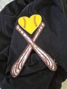 Heart Ball and Bats Side Split Applique
