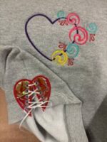 Heart and Heart Side Split Lace-up Applique