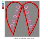 Heart and Heart Side Split Lace-up Applique - Image 2