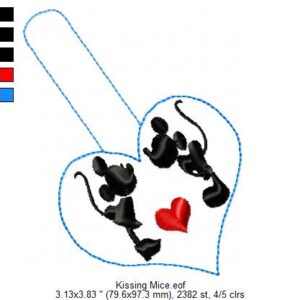 Kissing Mice Key Fob