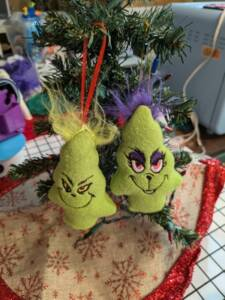 Ms Sassy & Mr Mean G Ornaments and Softies