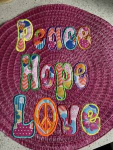 Peace Hope and Love Applique